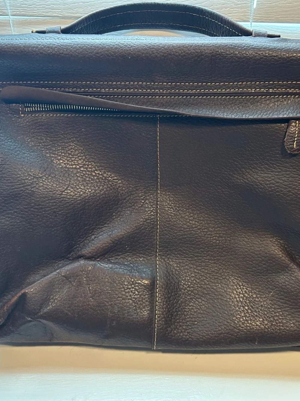 Leather laptop messenger bag